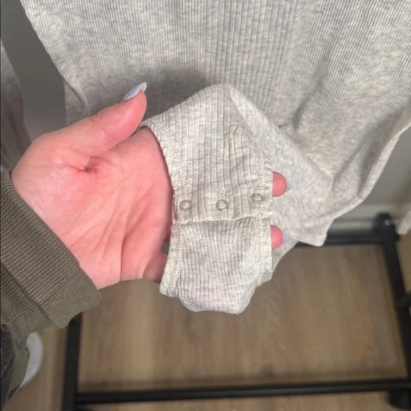 Loulou Studio Arro Ribbed Mélange Cotton Ribbed Long Sleeve Bodysuit Size Small - Picture 5 of 8